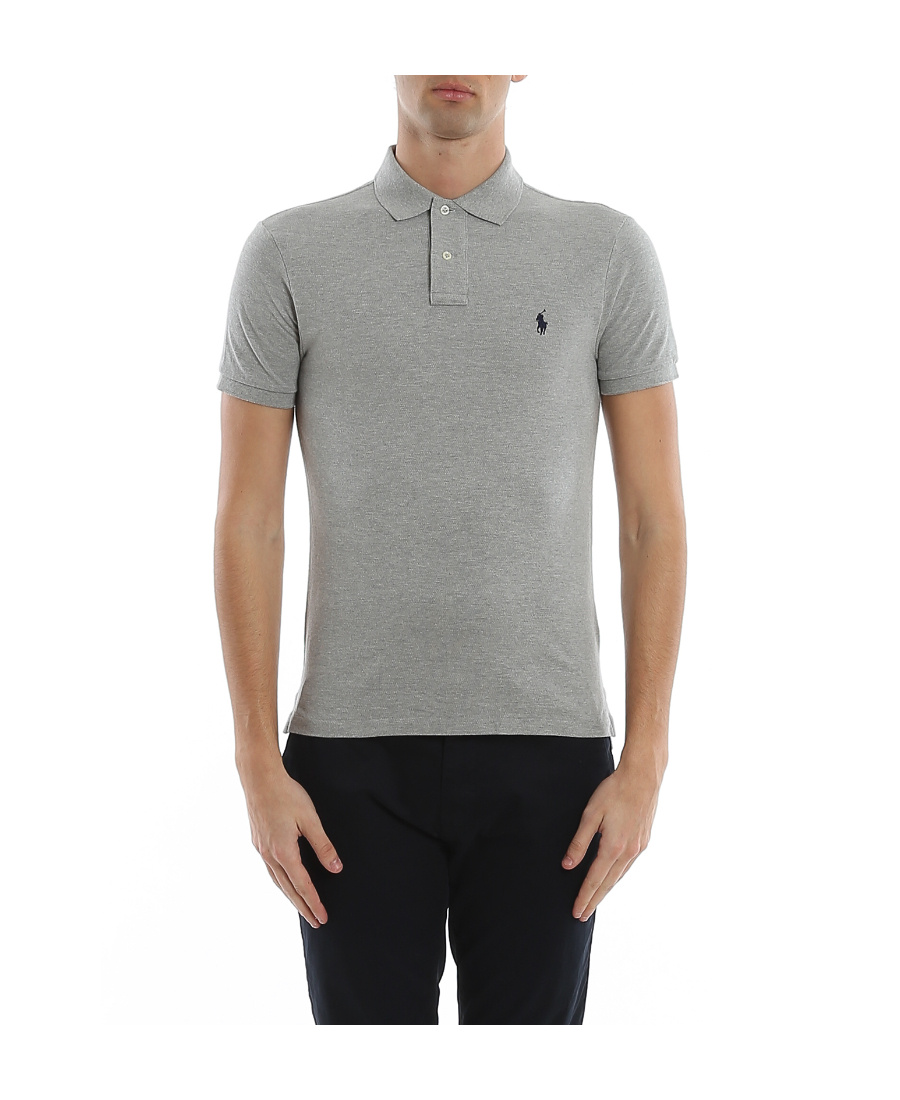 Polo Ralph Lauren Grey Polo Shirt With Pony Detail On The Front