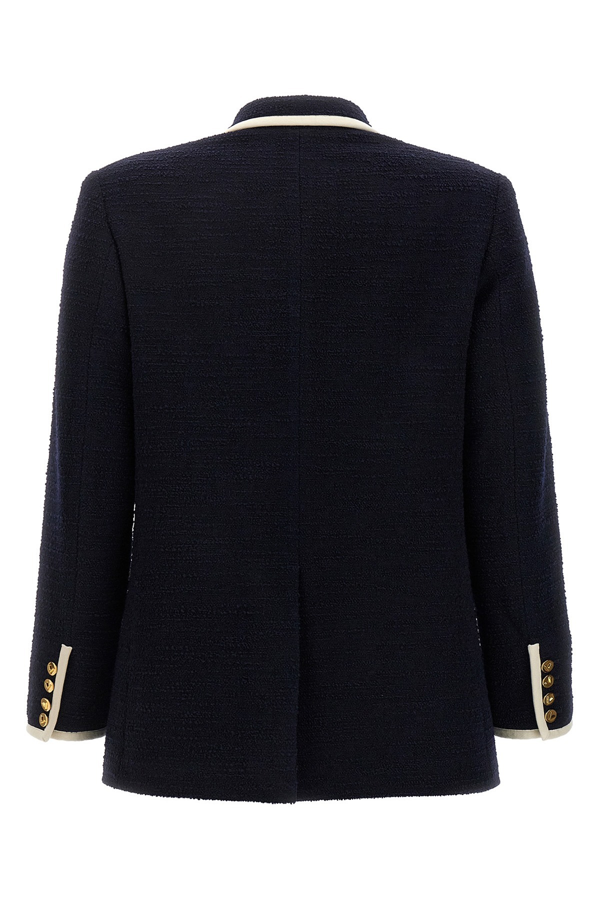 Shop Valentino Light Wool Tweed Blazer In Blue