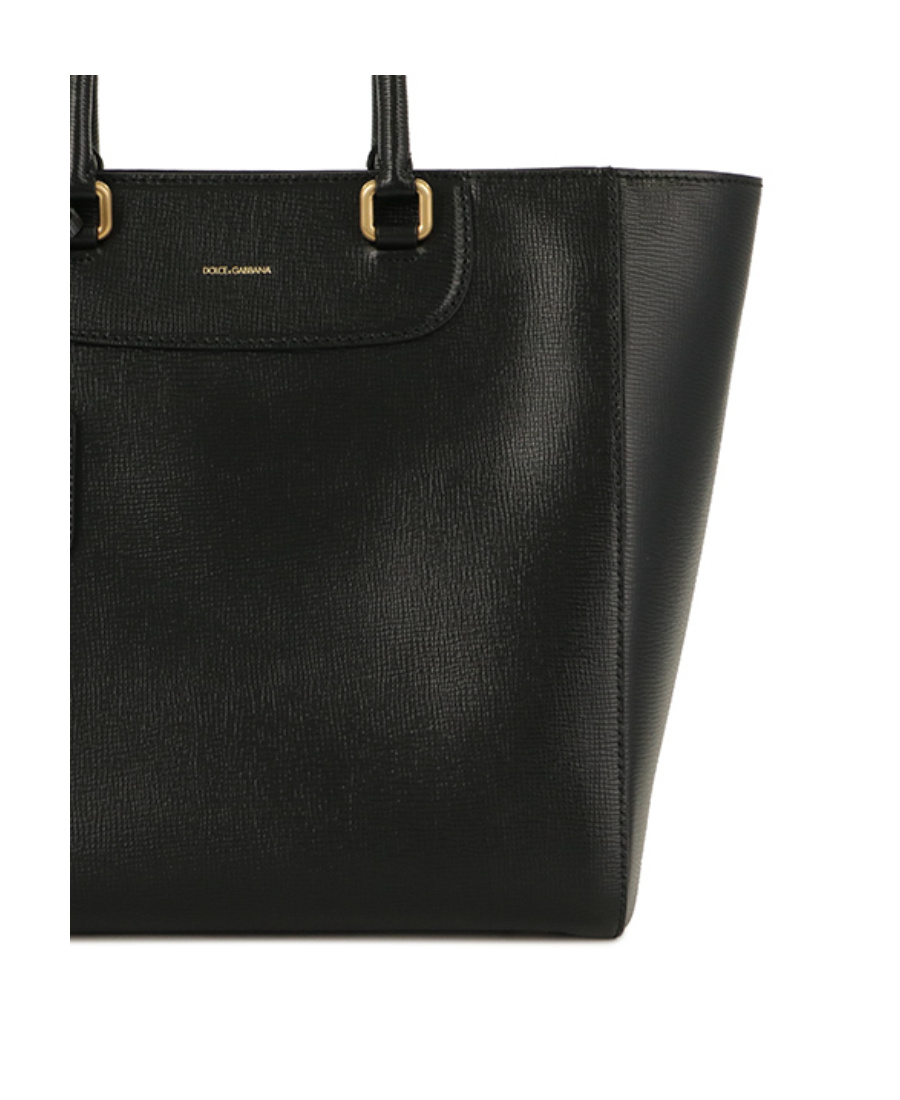 Dolce & Gabbana Logo Details Handbag In Black