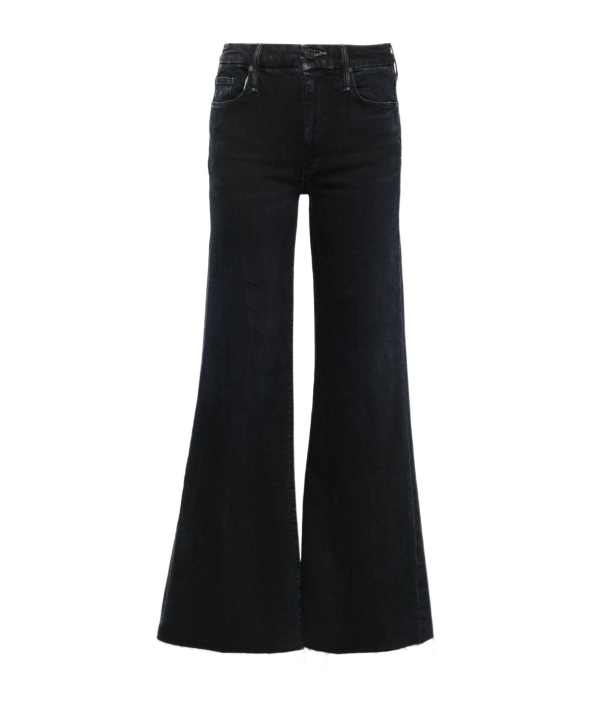 Mother Flared The Roller Fray Jeans In Black