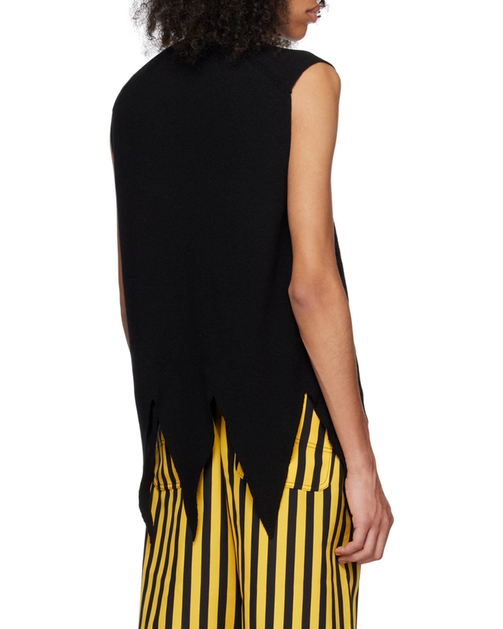 Shop Comme Des Garçons Sleeveless Vest With Round Neck In Black