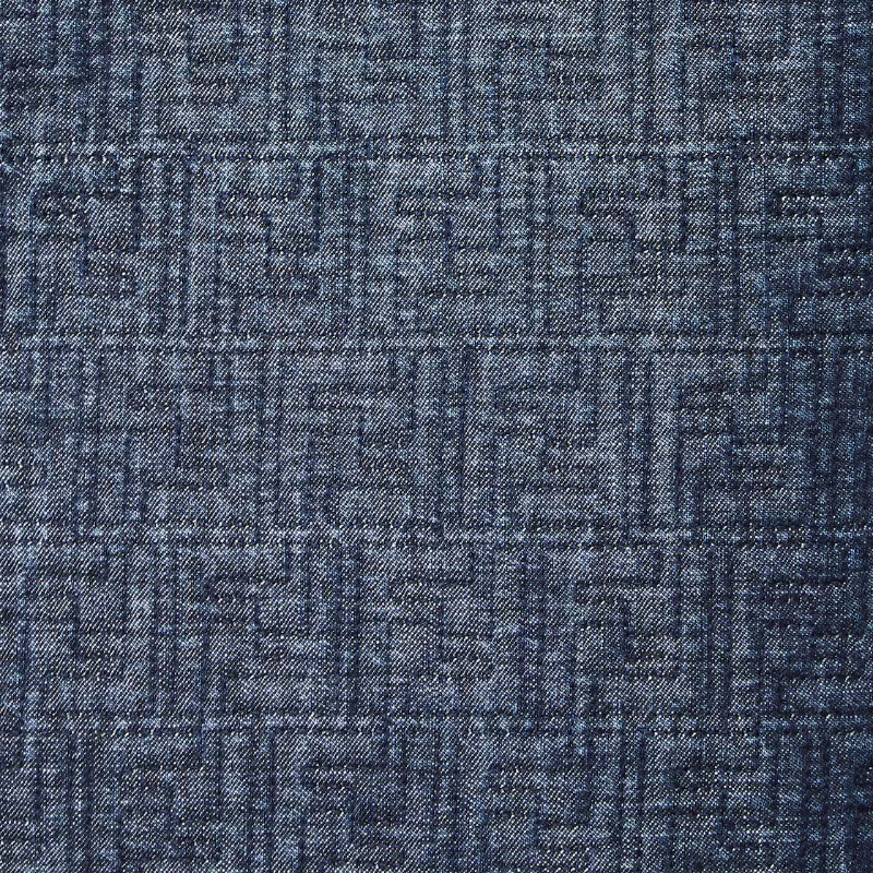 Fendi Dark Blue Ff Denim Dress In Blue