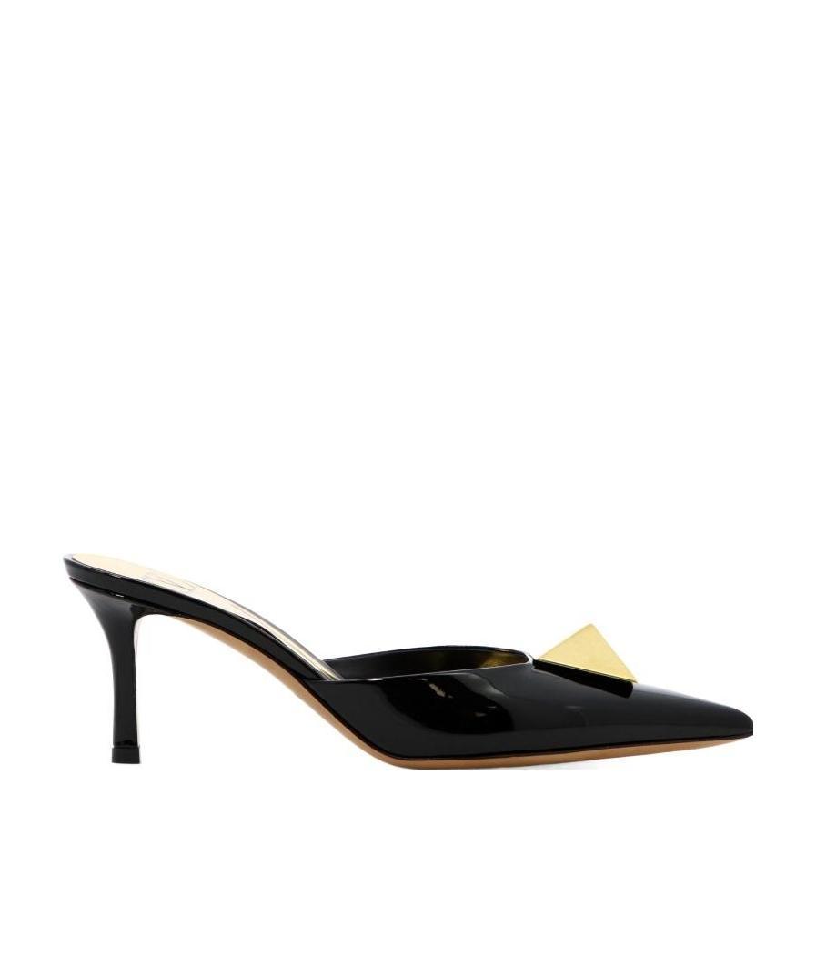 Valentino One Stud 70mm Leather Mules In Black