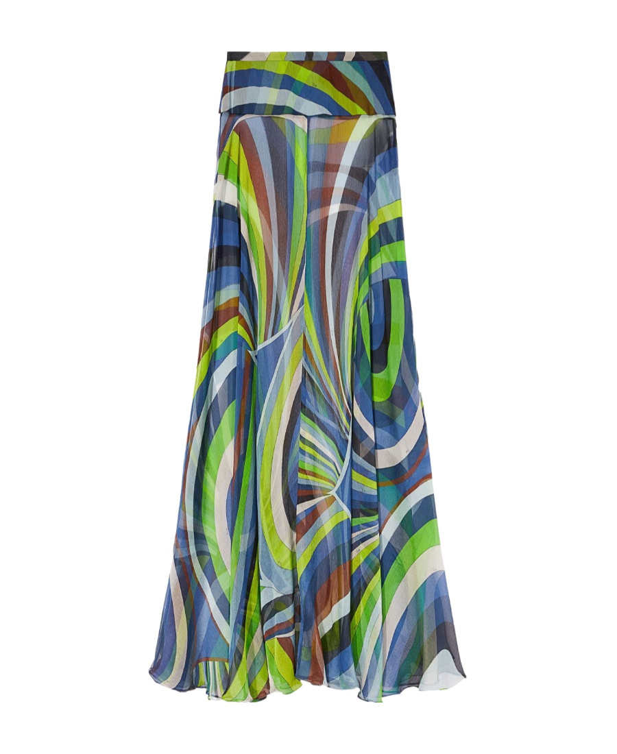 Shop Emilio Pucci Iride-print Silk Maxi Skirt