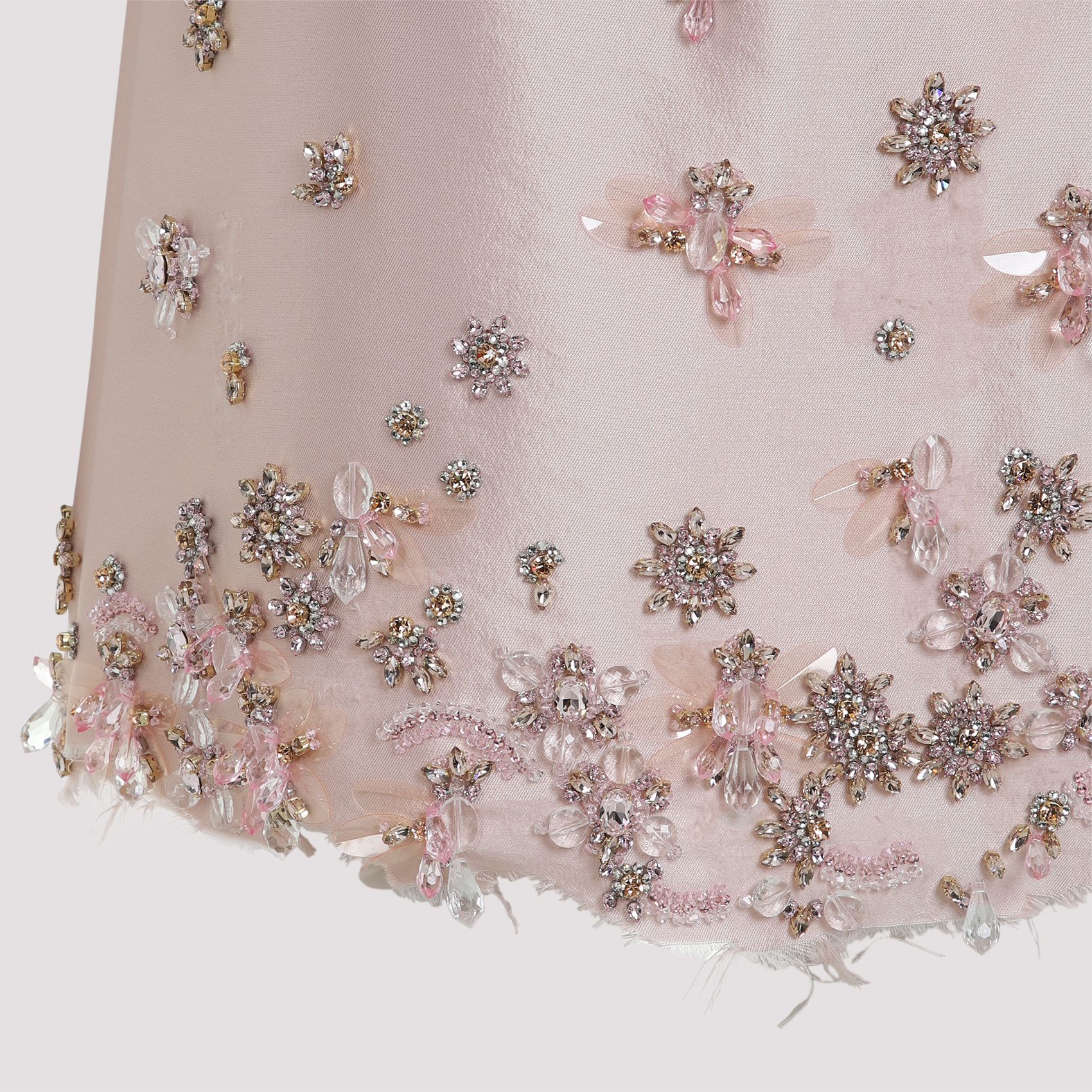 Prada Crystal-embellished Mini Dress In Pink