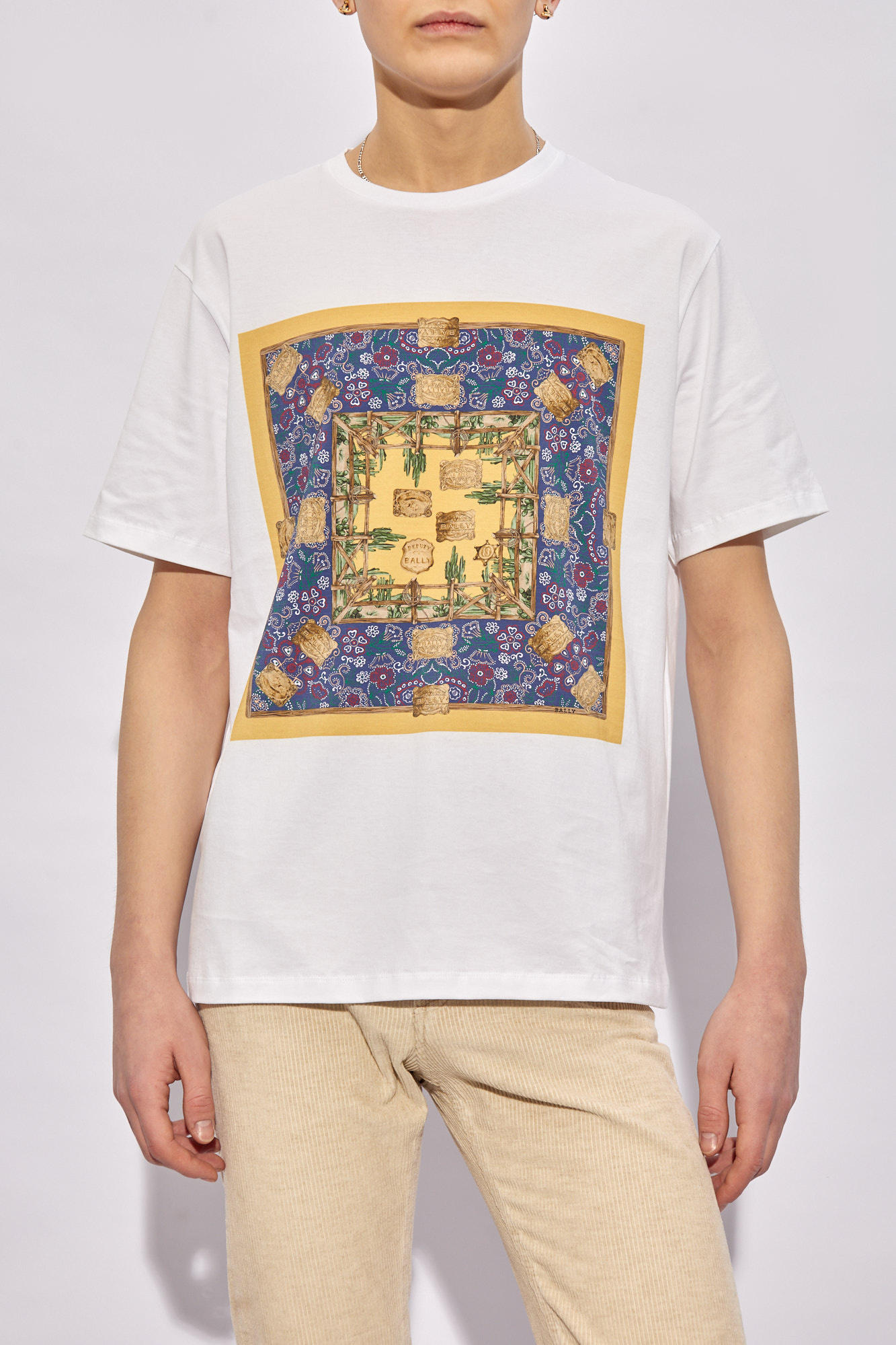 Bally Front Graphic Organic Cotton T-shirt In White