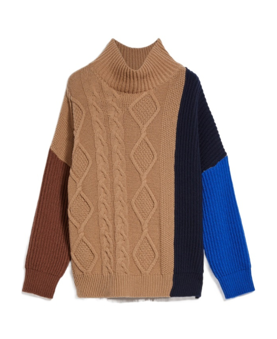 Weekend Max Mara Lambert Shearing Wool Sweater In Brown