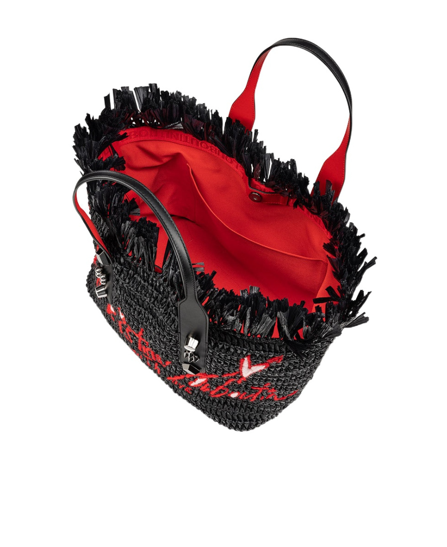 CHRISTIAN LOUBOUTIN MEDIUM FRANGIBUS RAFFIA TOTE BAG