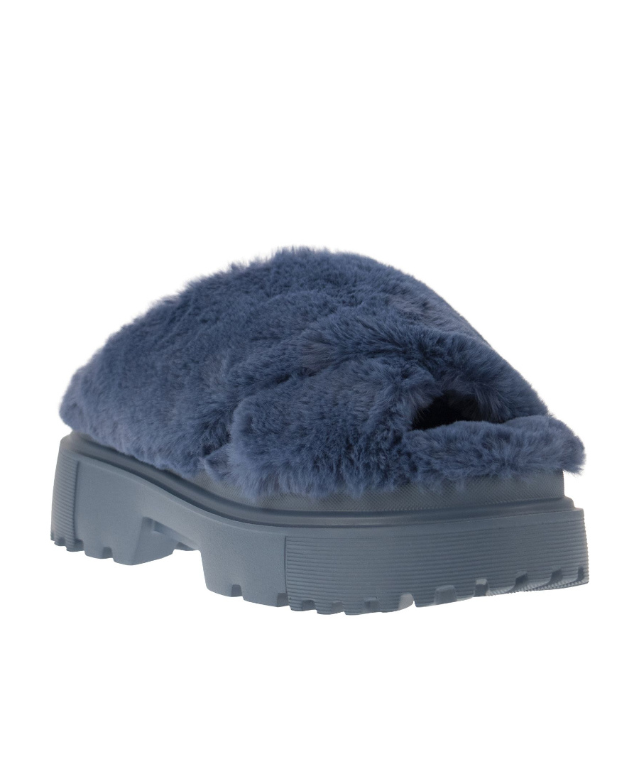 Hogan Round Toe Slip-on Sandals In Blue