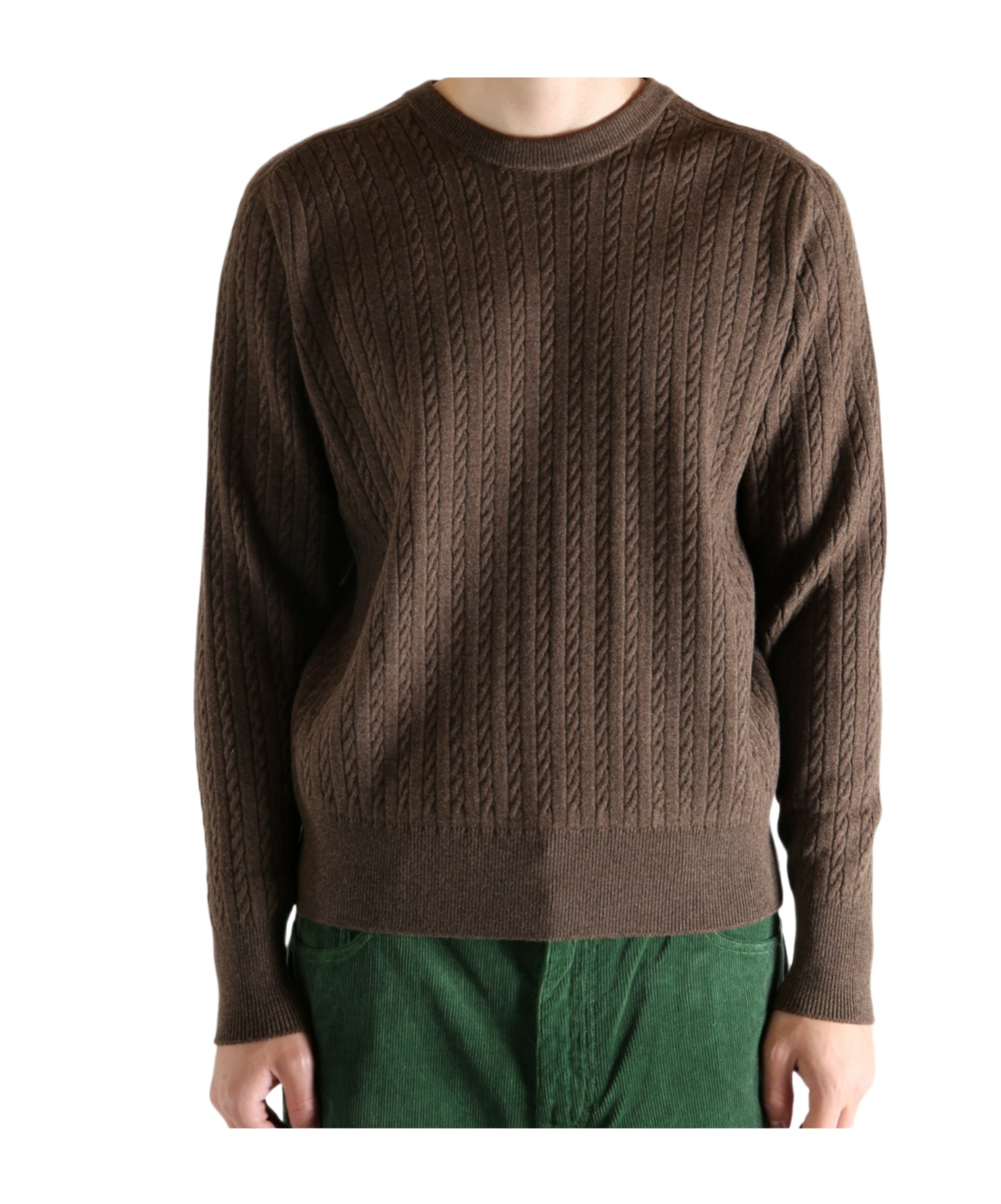 Auralee Crew Neck Sweater In Brown