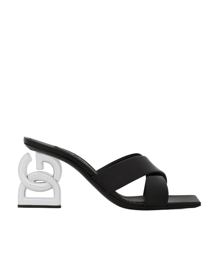 Dolce & Gabbana Square Toe High Heel Sandals In Black