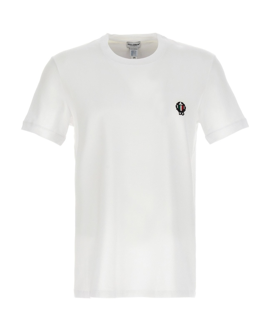 Dolce & Gabbana Logo-embroidered Short-sleeved T-shirt In White