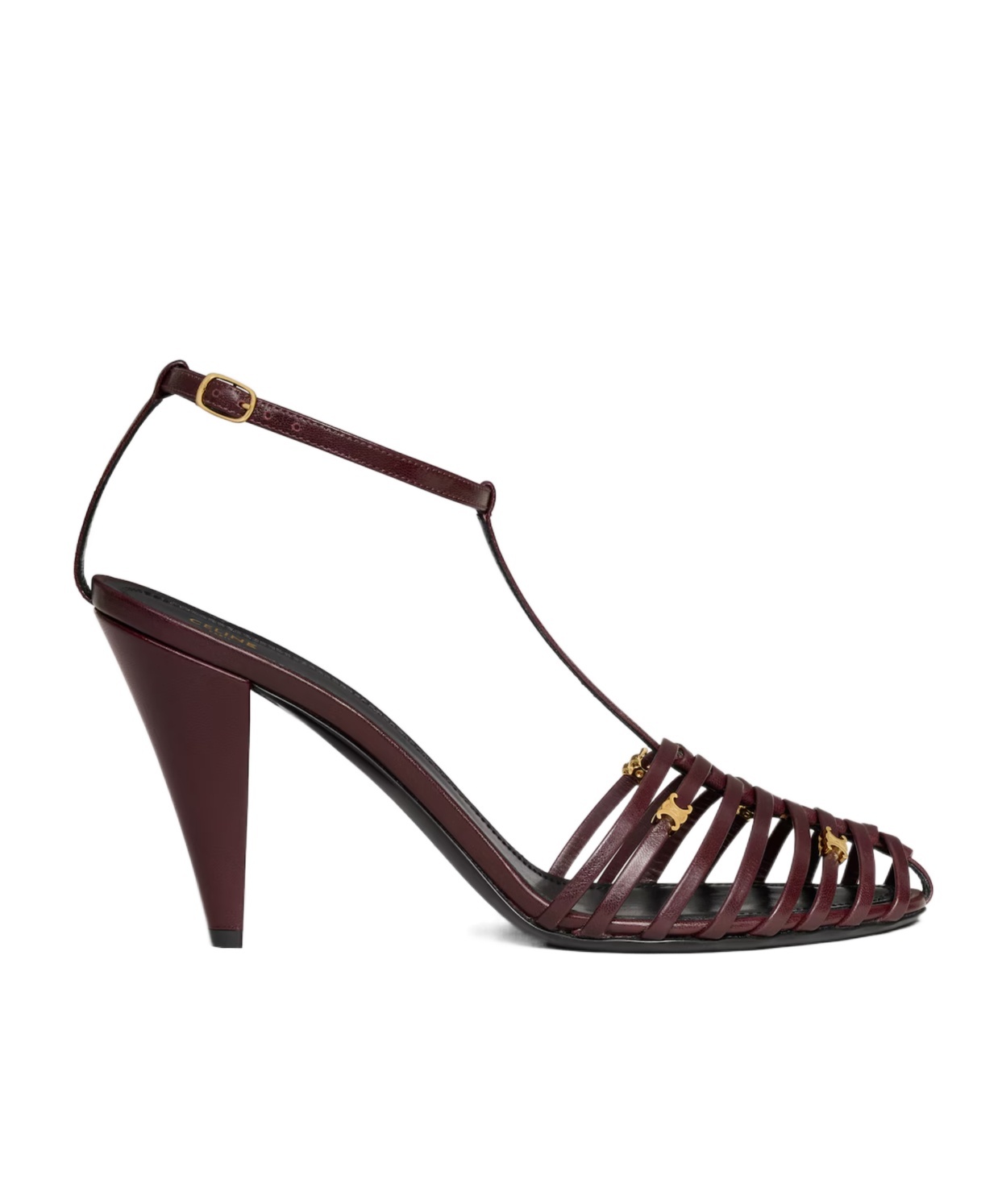 Celine Cage - Strappy Sandal In Goatskin In Burgundy