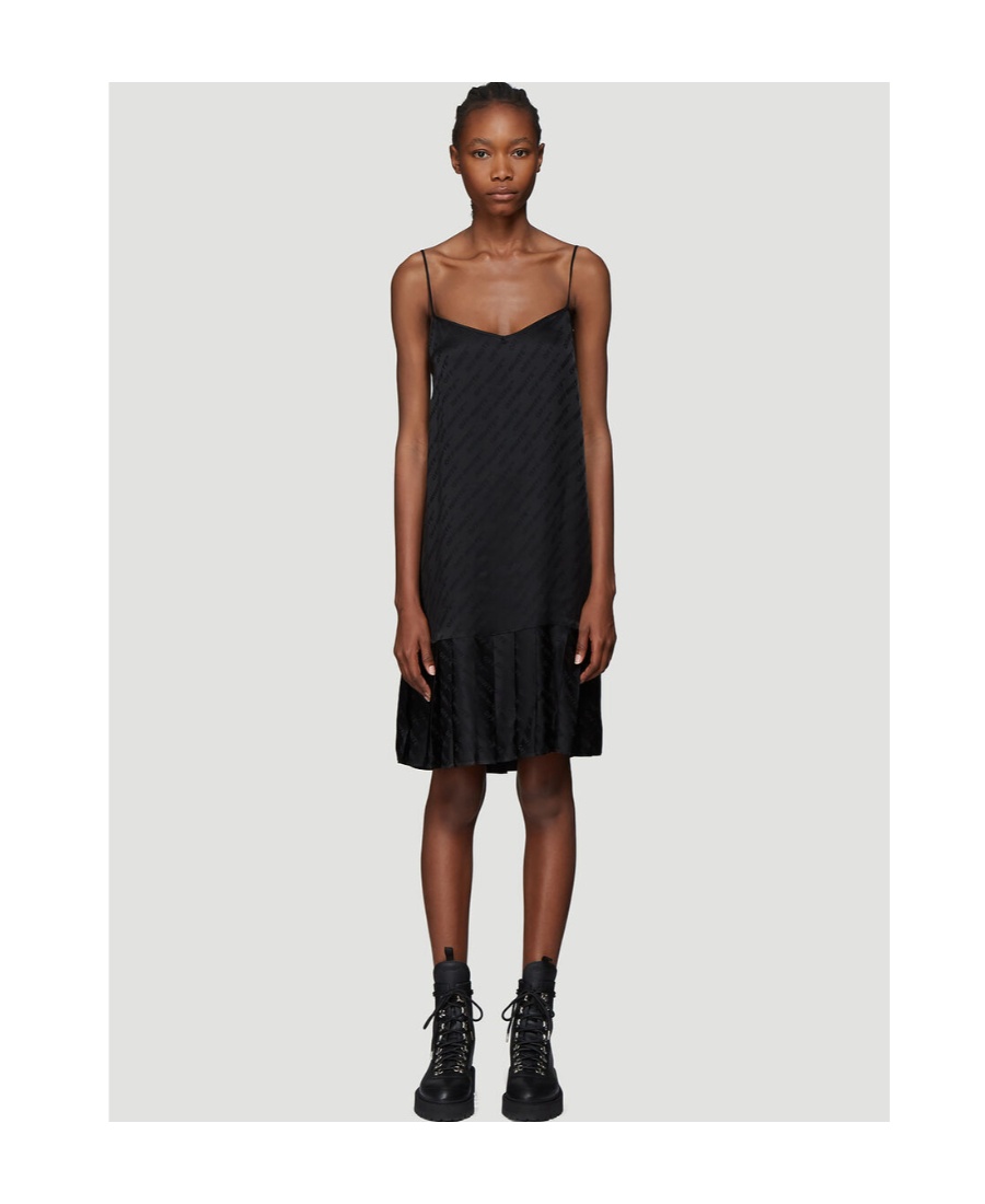 Off-white Contrasting Panels T-shirt Dress In Black