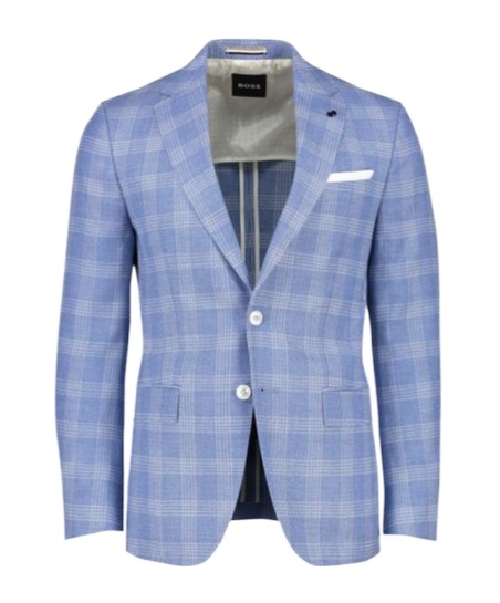 Hugo Boss Hutson Glen Check Slim Fit Sport Coat In Blue