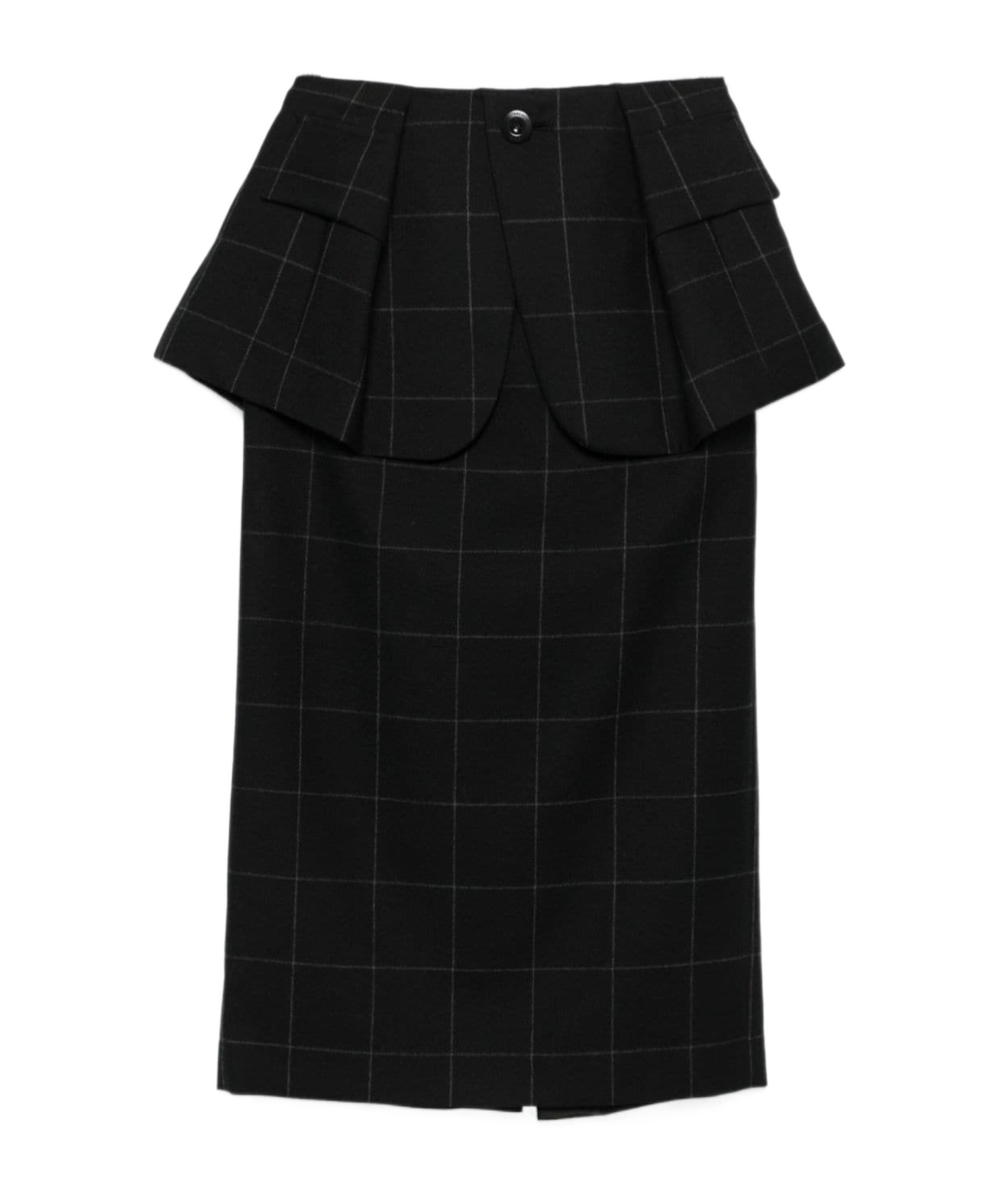 Sacai Checked Skirt In Black