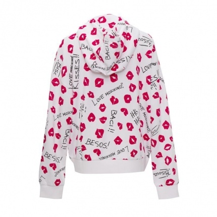 Moschino Printed Pattern Casual Jacket In White