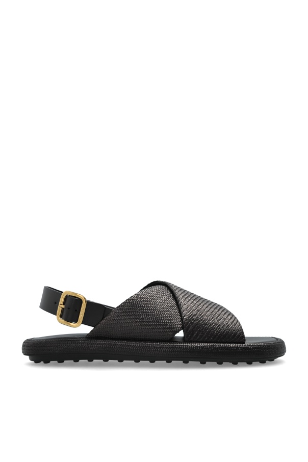 Tod's Open Toe Slingback Flat Sandals