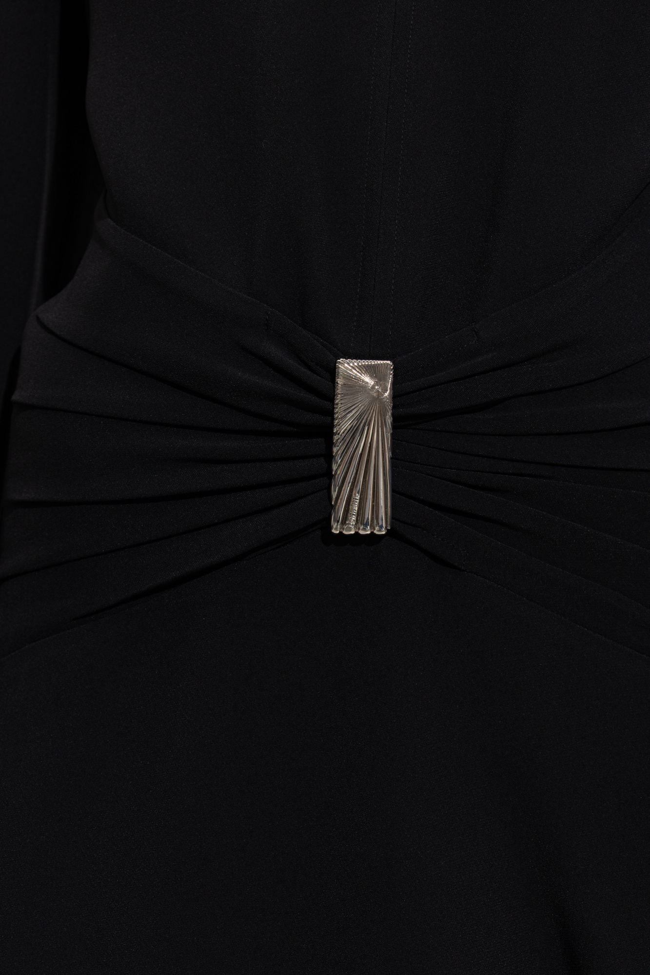 Attico Mini Dress With Deep V-neck In Black