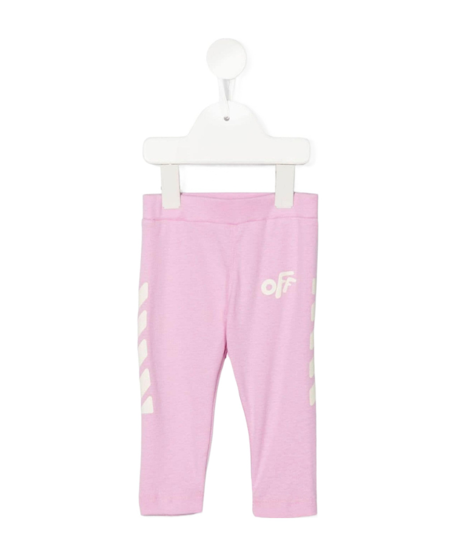 Off-white Logo-print Straight-leg Leggings In Pink