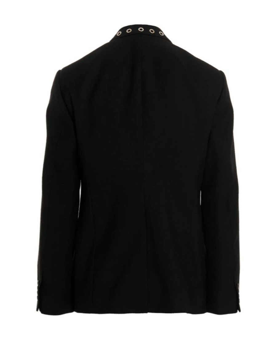 Shop Alexander Mcqueen Eyelet-detail Blazer In Black