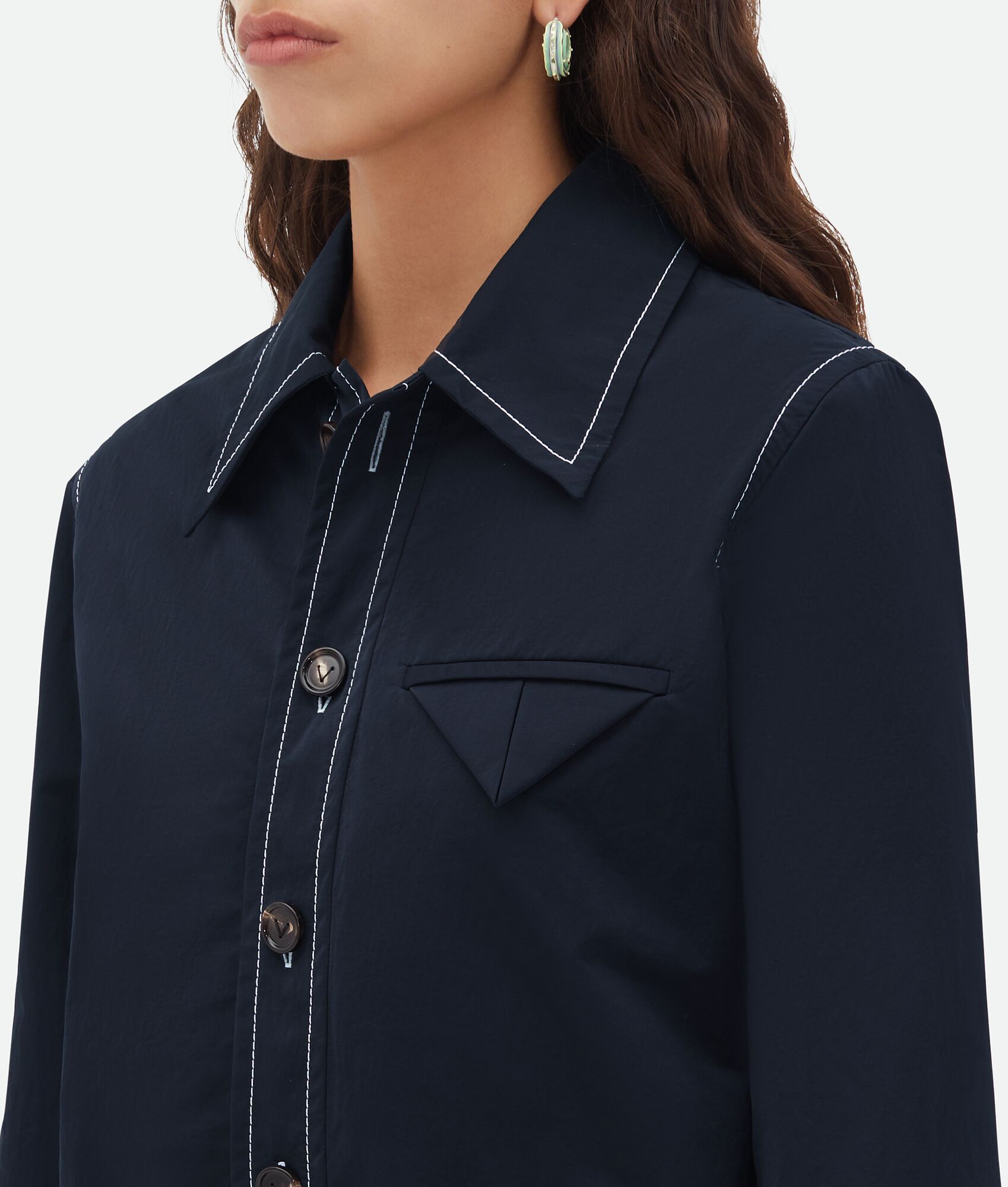 Shop Bottega Veneta Tech Nylon Jacket In Blue