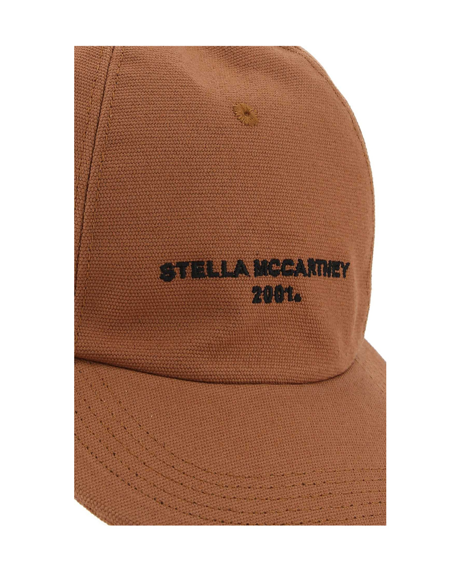 Stella Mccartney Caramel Cotton Blend Baseball Cap In Brown