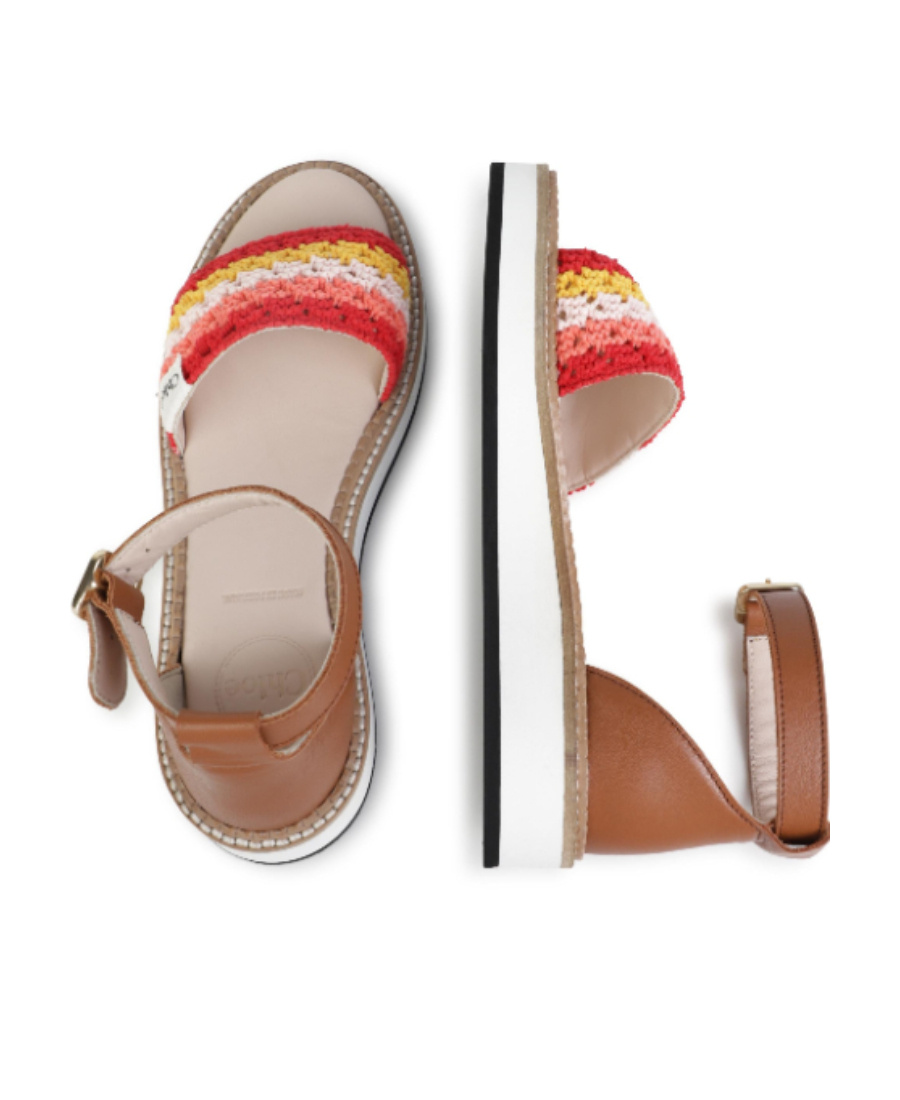 Chloé Logo Sandals In Nude