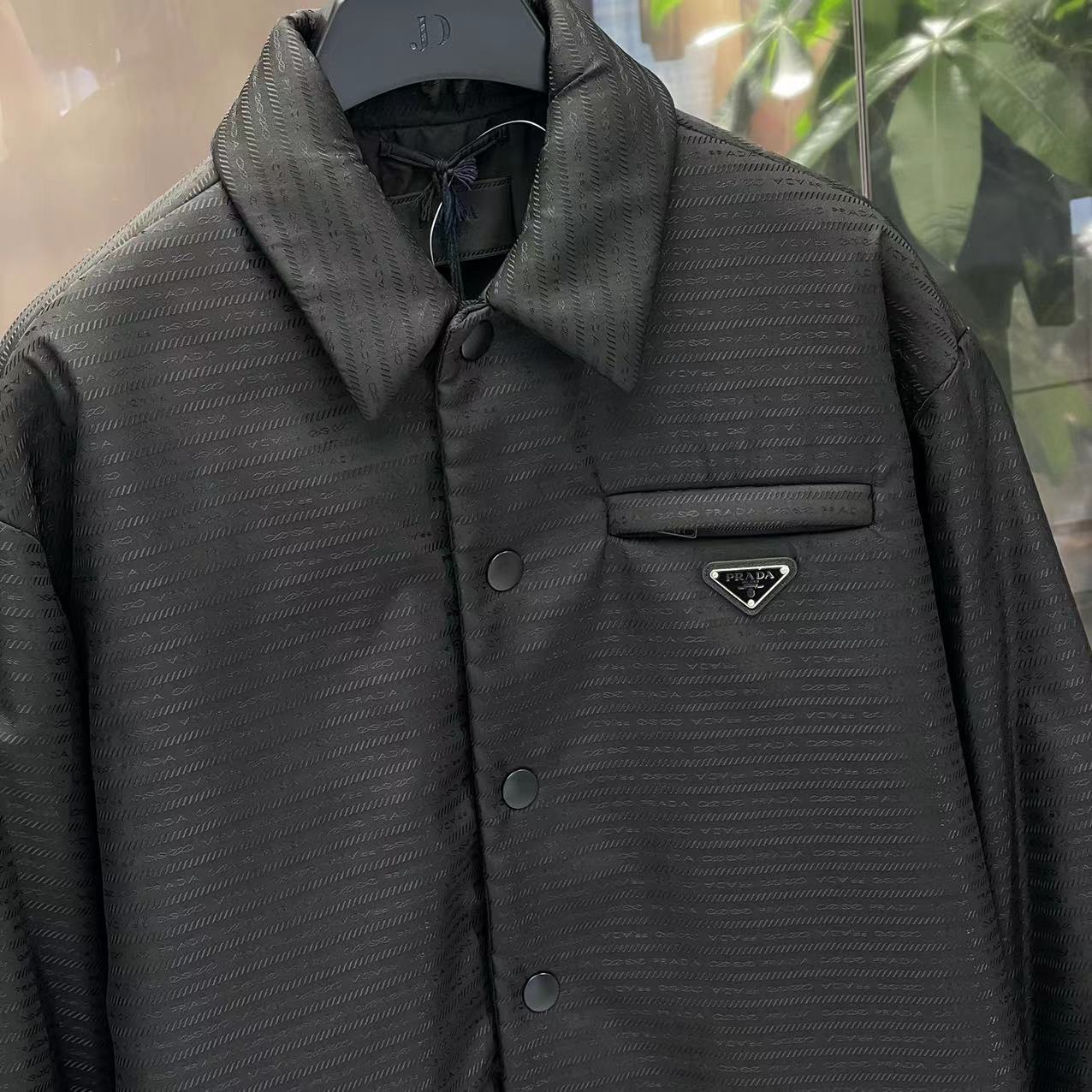 Prada Classic Popeline Shirt For Men In Black