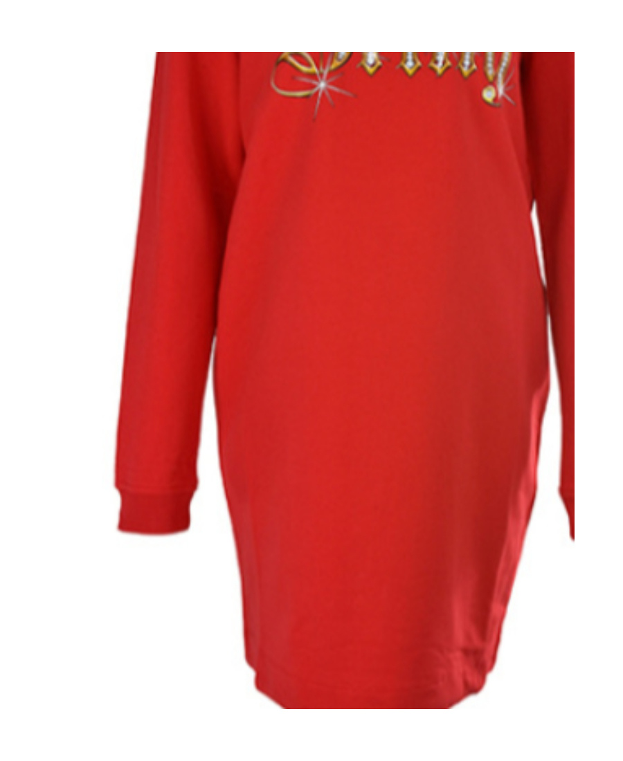 Moschino Brand Logo Dress In Red