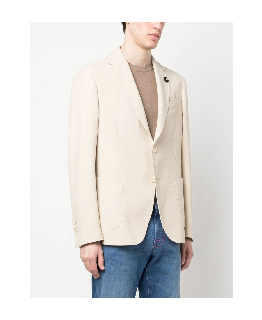 Lardini Single-breasted Suit Jacket In White
