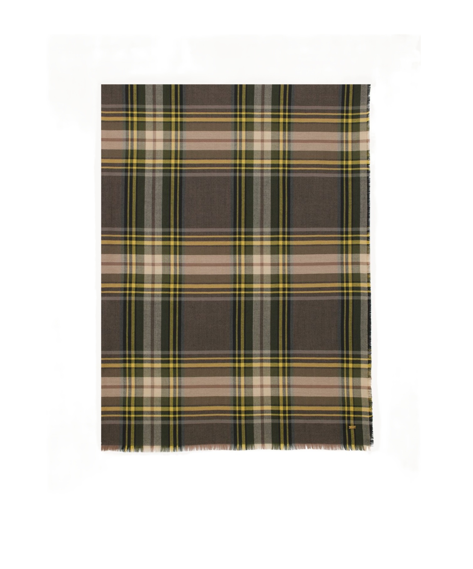 Saint Laurent Tartan Scarf In Wool And Silk