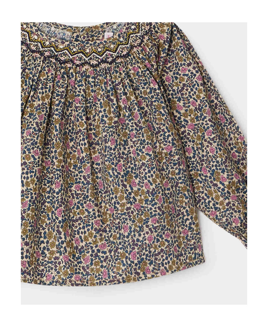 Bonpoint Floral-print Long-sleeve Blouse In Multicolor