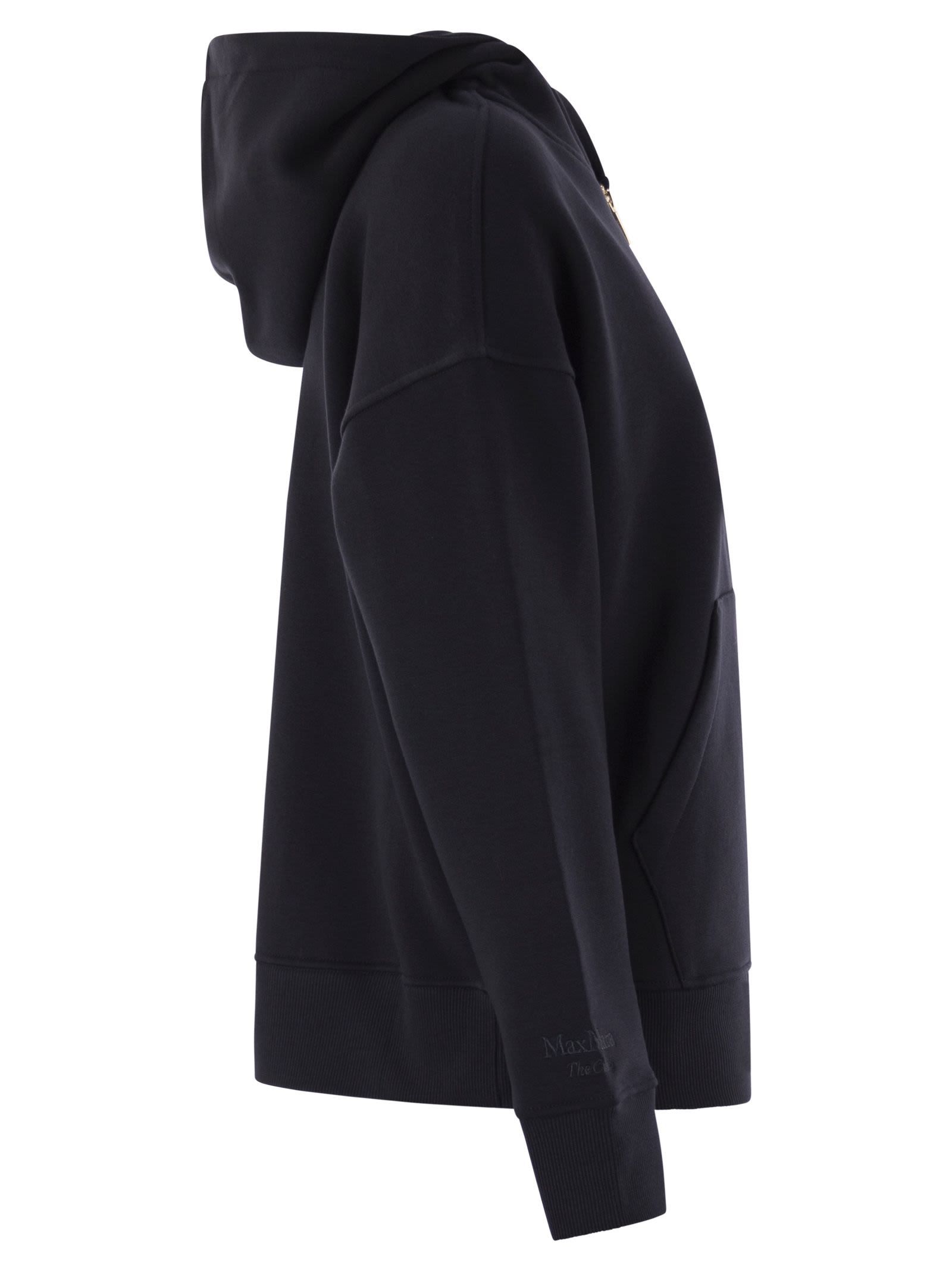 Max Mara Knitted Hoodie In Black