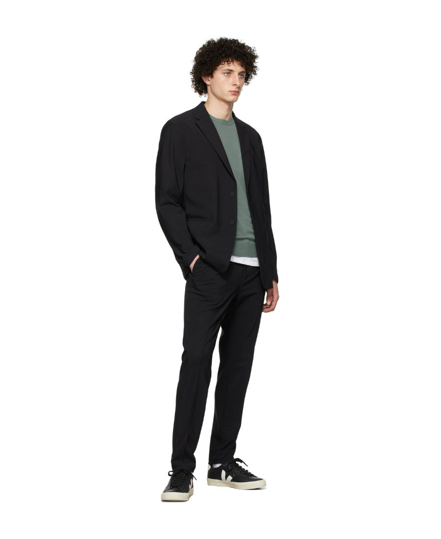 Theory Curtis Drawstring Precision Ponte Pants Black In Black