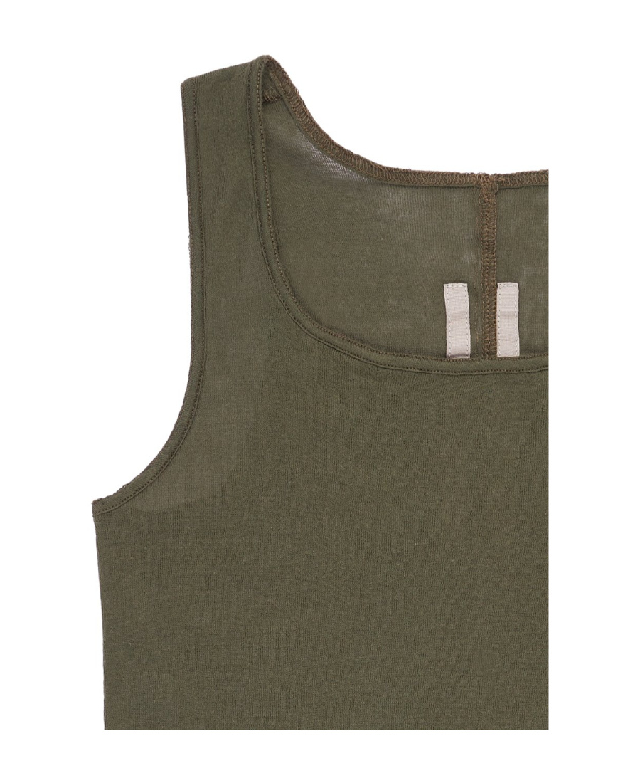 Rick Owens Plain Knitted Rib Vest In Green