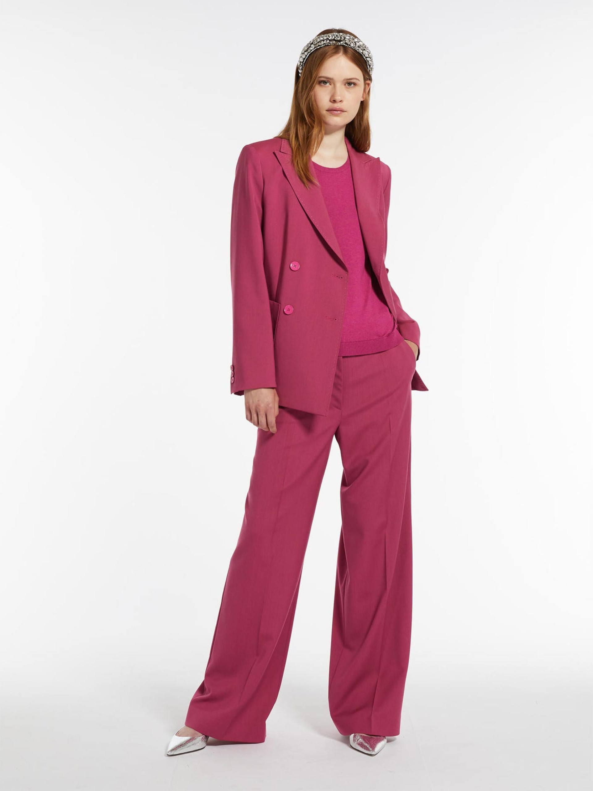 Weekend Max Mara Casual Wide-legged Trousers In Pink