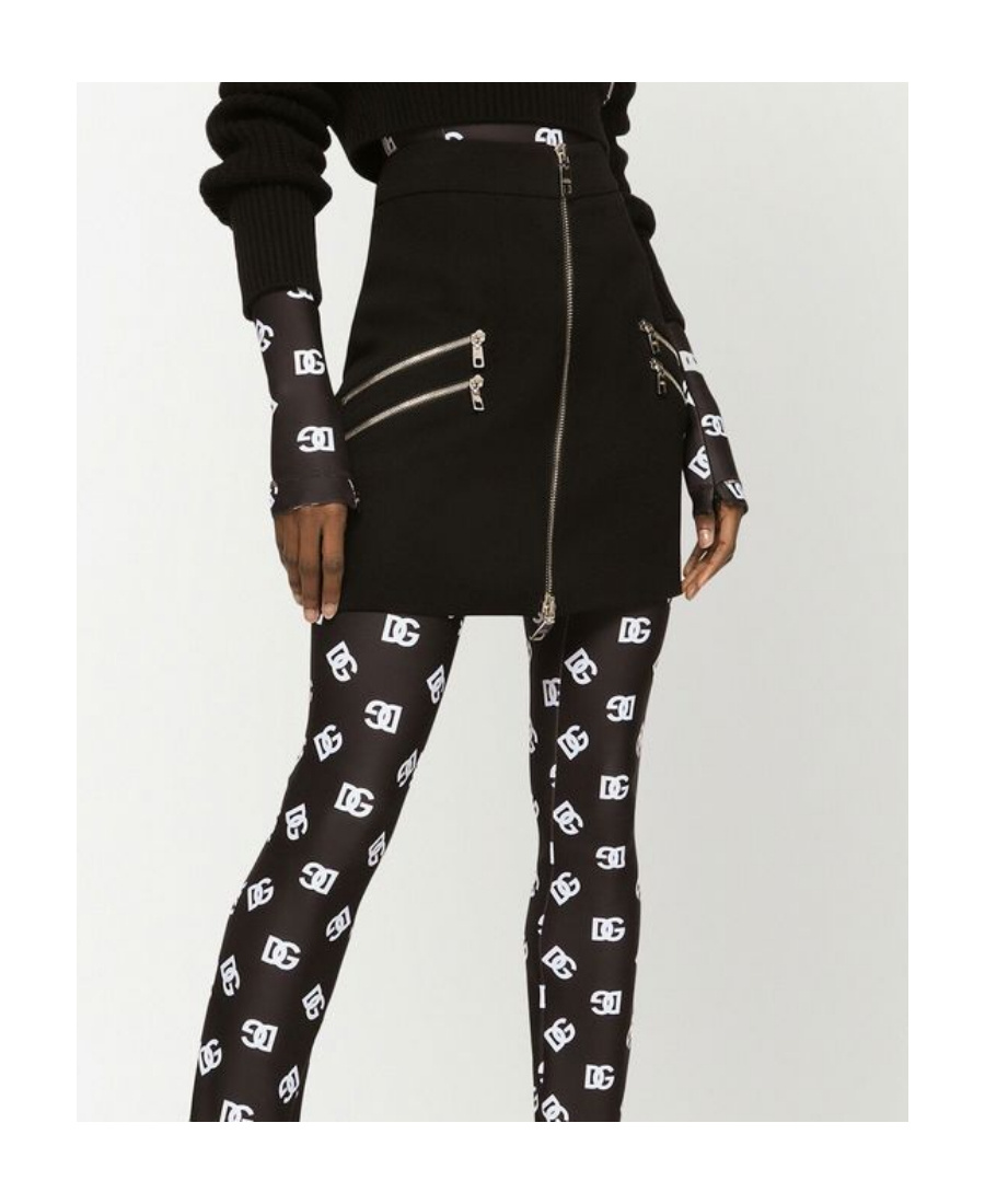 Dolce & Gabbana Multipocketed Miniskirt With Front Full Zip In Black