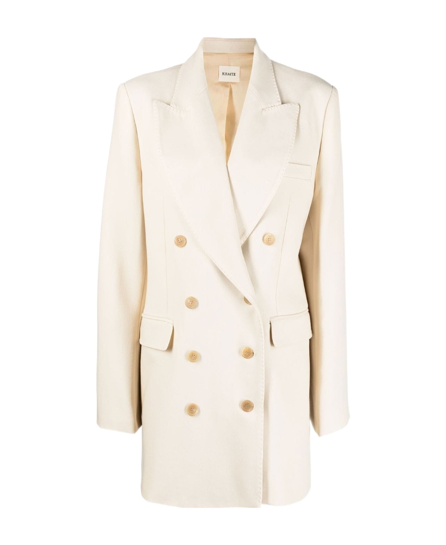 Khaite The Balton Double-breasted Blazer In White