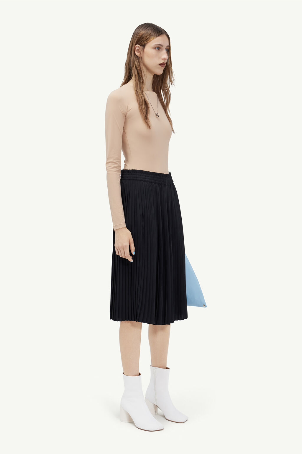 Mm6 Maison Margiela Pleated Skirt In Black