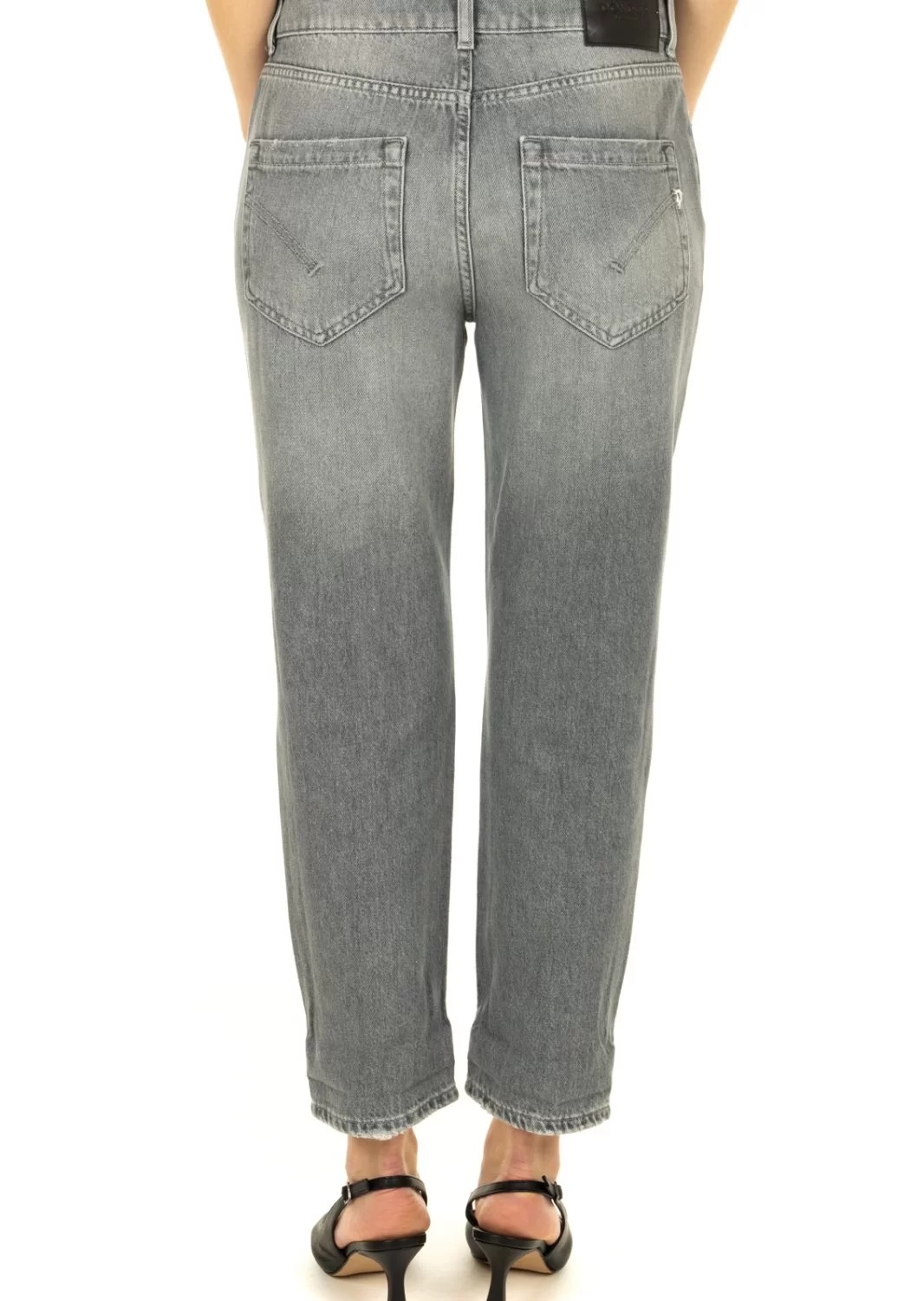 Dondup Logo Logo Denim Trousers In Gray