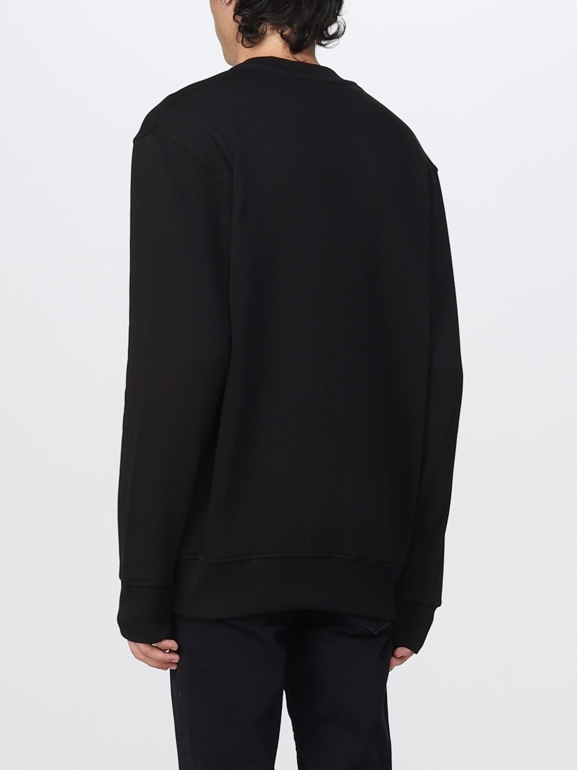 Versace Jeans Round-necked Logo Sweater In Black