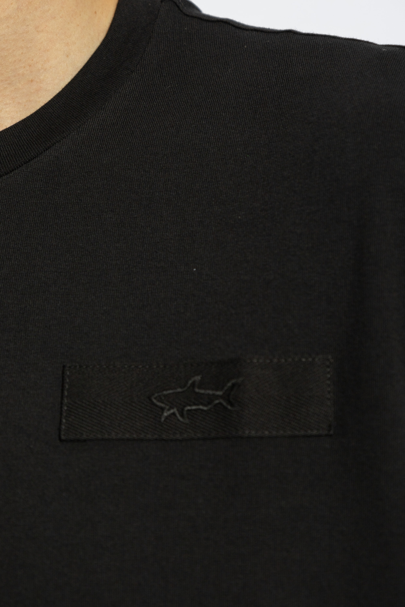 Shop Paul & Shark Logo-embroidered T-shirt In Black