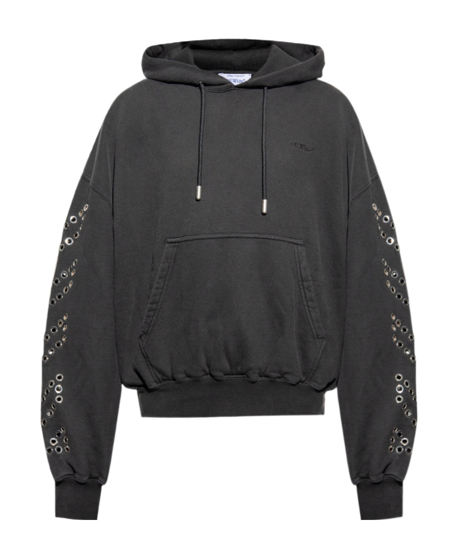 Off-white Diag Stripe-embellished Hoodie In Black