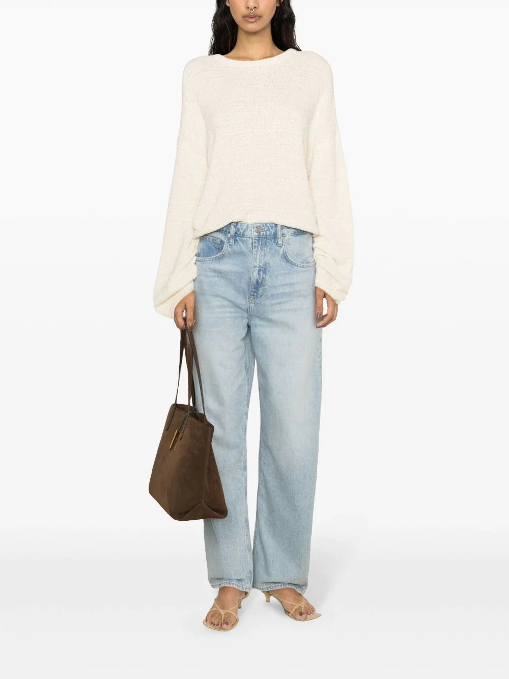 Totême Crew-neck Drop-shoulder Jumper In White