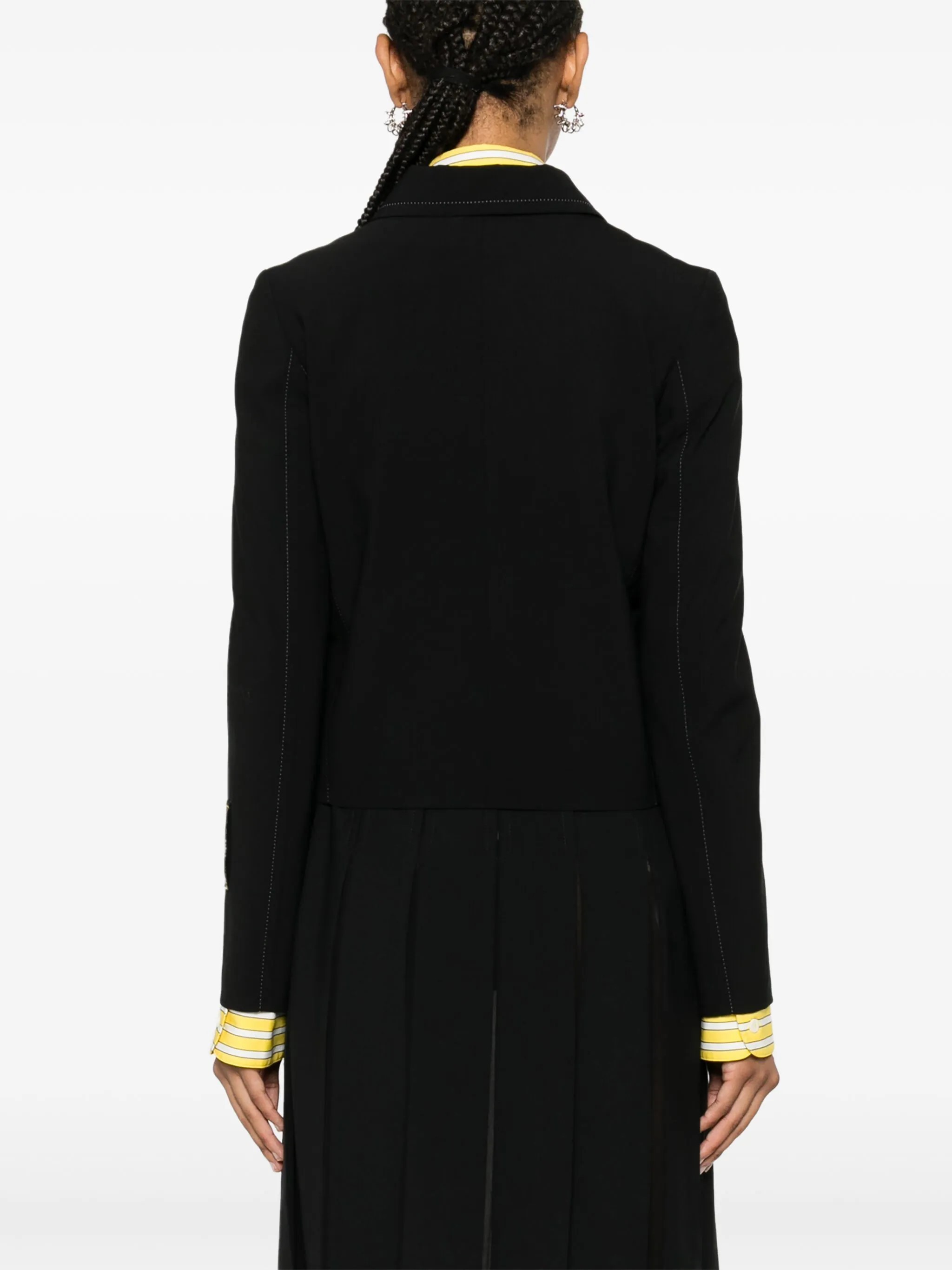 Marni Contrast-stitching Jacket In Black