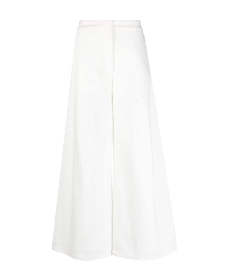 Jil Sander High Waist Flared Cut Jeans In White