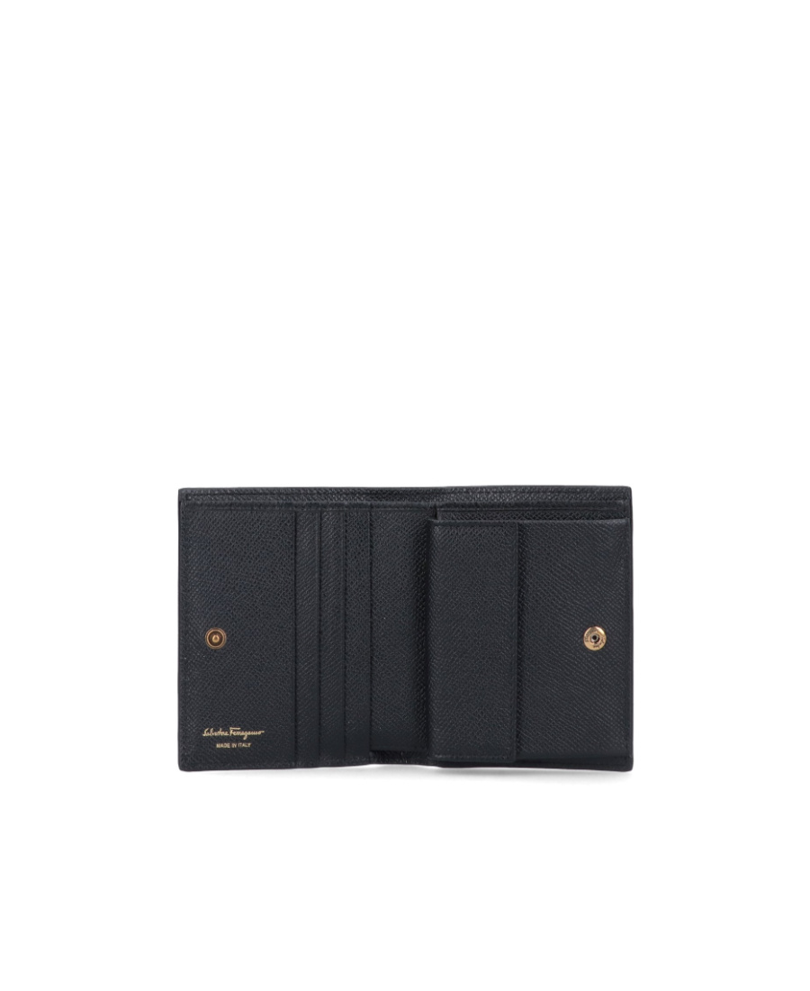 Ferragamo Logo-plaque Leather Wallet In Black
