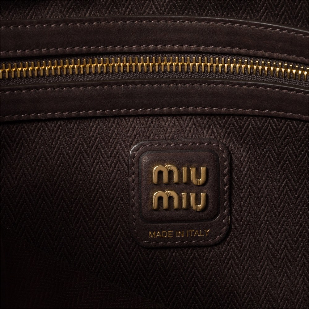 Miu Miu Ivy Suede Bag In Brown