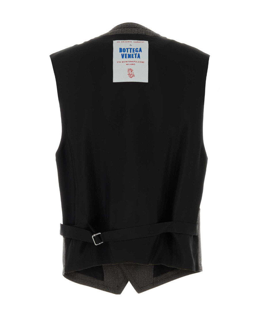 Bottega Veneta Houndstooth-pattern Waistcoat In Black